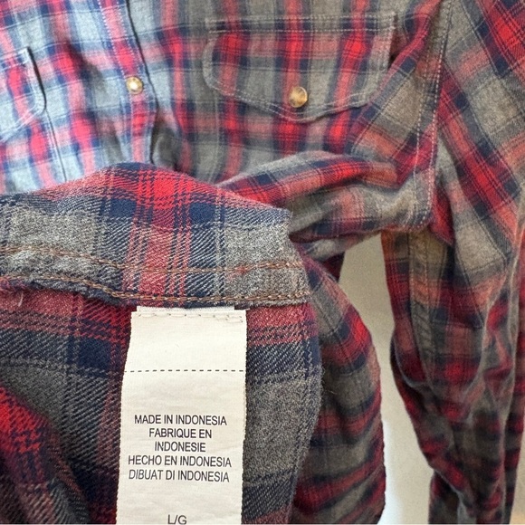 Lucky Brand Flannel Western Snap Shirt - Picture 5 of 9